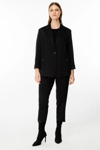 Ekol Büyük Beden Boru Paça Kadın Pantolon 25EKL01663 ürün görseli 1