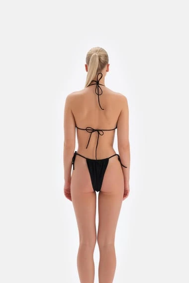 Eros Gül Detaylı Üçgen Bikini Takımı Siyah - 2