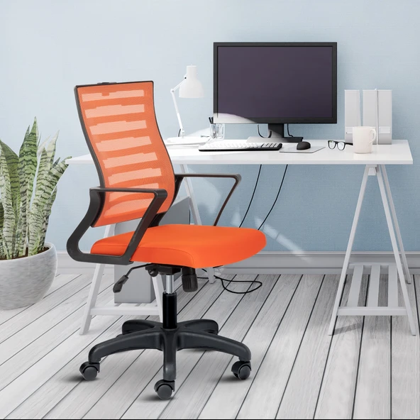 Asbir Mobilya Capri Fileli Metal Ayaklı Ev Ofis Koltuğu Çalışma Koltuğu - 4