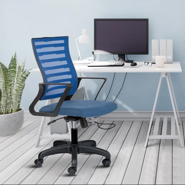 Asbir Mobilya Capri Fileli Metal Ayaklı Ev Ofis Koltuğu Çalışma Koltuğu - 4