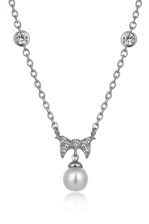 Piano Jewellery Gravity Fiyonk ve İnci Altın Kolye 14 Ayar - 8