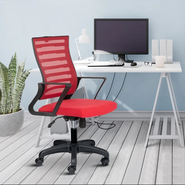 Asbir Mobilya Capri Fileli Metal Ayaklı Ev Ofis Koltuğu Çalışma Koltuğu - 4