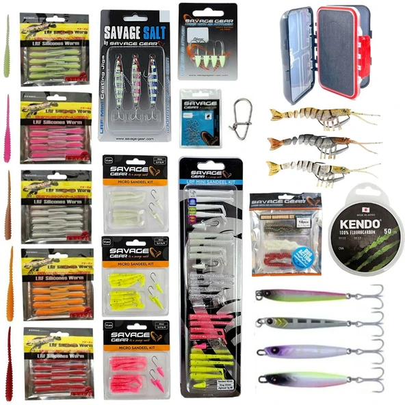 Yek Outdoor Savage Gear 172 Parça Yüksek Kalite LRF Yapay Silikon & Jig Yem Seti - Full Çeşit