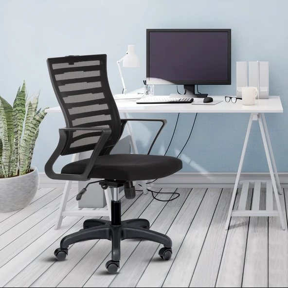 Asbir Mobilya Capri Fileli Metal Ayaklı Ev Ofis Koltuğu Çalışma Koltuğu - 4
