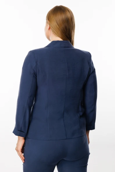 Ekol Kadın Oversize 3/4 Kol Minimalist Ceket - 3