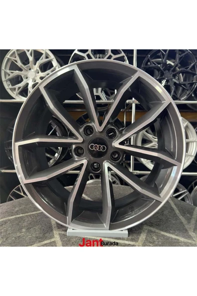 kormetal 17" (inç) 5x112 GOLF LEON JETTA UYUMLU Gun Metal Elmas Kesim Jant Modeli Volkswagen Seat Skoda Audi