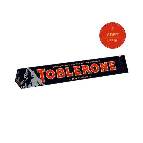 Toblerone Dark Bitter Çikolata 100g - 2 Adet