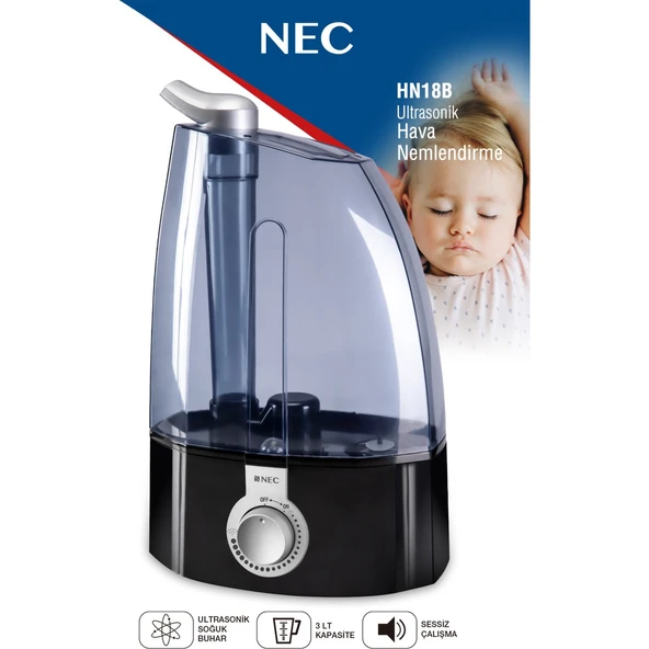 NEC HN18B ULTRASONİK HAVA NEMLENDİRİCİ SİYAH