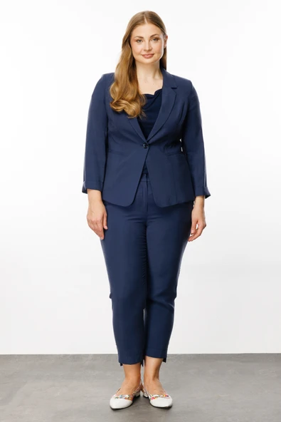 Ekol Kadın Oversize 3/4 Kol Minimalist Ceket