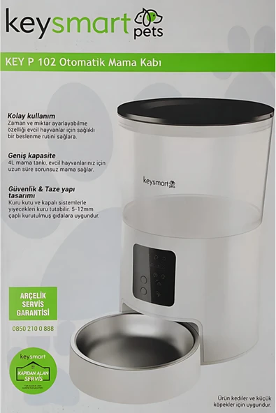 Arçelik Keysmart Pets  Key P 102 Wifi ' Li Evcil Hayvan Otomatik Mama Kabı Beyaz - 2