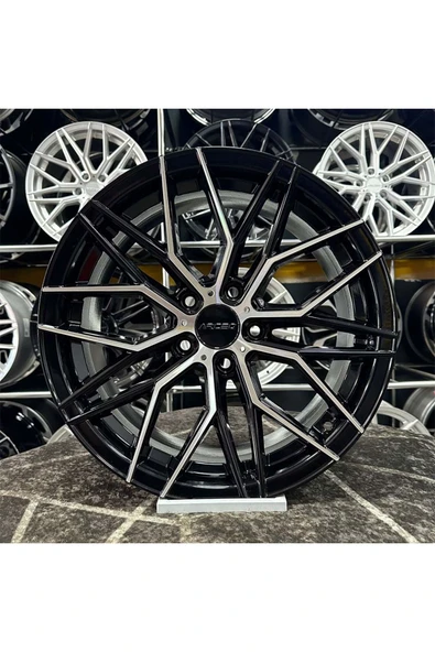 arceo 19" inç 5x112 Arceo Valencia Siyah Elmas Kesim Jant Modeli Volkswagen Seat Skoda Uyumlu  4 Adet