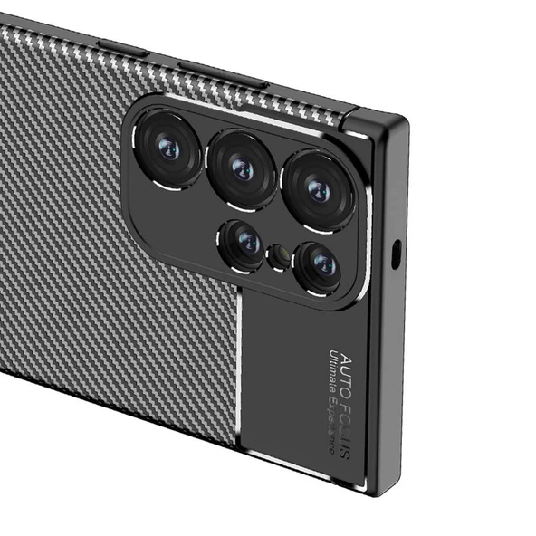 Samsung Galaxy S24 Ultra Kılıf Karbon Görünümlü Silikon Kılıf Zr-Ngro - Resim 2