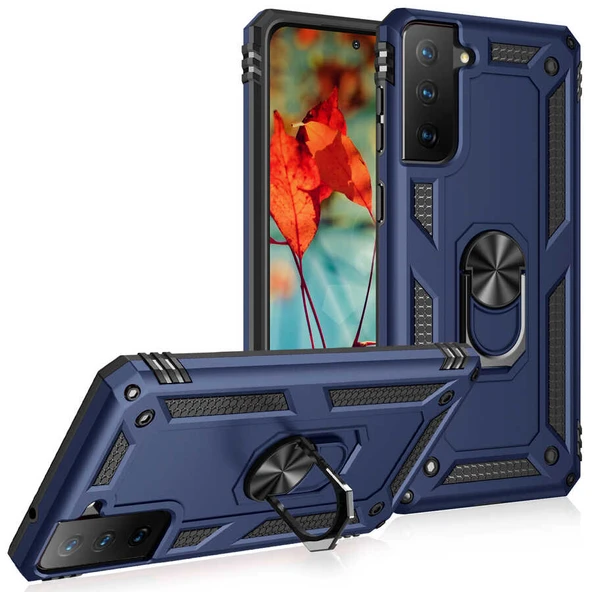 Samsung Galaxy S21 FE Kılıf Standlı Tank Kapak Zr-Vega