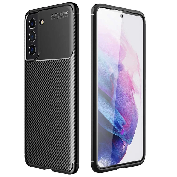 Samsung Galaxy S21 FE Kılıf Karbon Görünümlü Silikon Kılıf Zr-Ngro