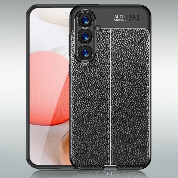 Samsung Galaxy S23 FE Kılıf Deri Görünümlü Silikon Kılıf Zr-Nisss - Resim 2