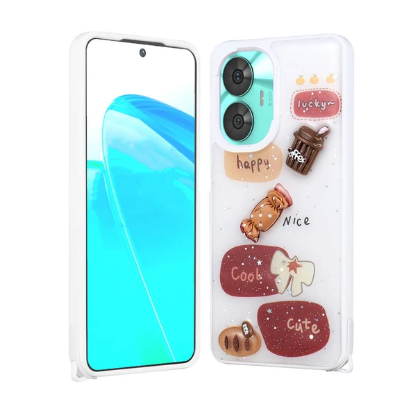 Realme C55 Kılıf Parlayan Simli Kabartma Figürlü Zr-Cevze ürün görseli 1