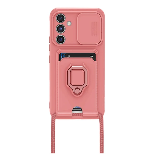 Samsung Galaxy A35-5G Kılıf Kamera Korumalı Standlı Kartlıklı Azn-Zuma - Resim 3