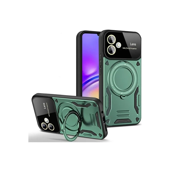 Samsung Galaxy A05 Kılıf Kamera Korumalı Lensli Standlı Azn-JoyLens