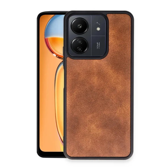 Xiaomi Poco C65 / Redmi 13C Kılıf Deri Görünüm Silikon Kapak Azn-Aras - Resim 2