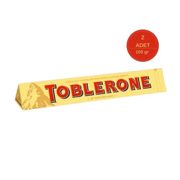 Toblerone Sütlü Çikolata 100 gr - 2 Adet