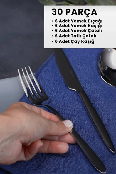 Emsan Akya 30 Parça 6 Kişilik Paslanmaz Çelik Çatal Kaşık Bıçak Takımı - 8
