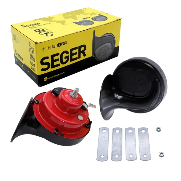 Seger 12v Dadat Korna Tek Fişli Takım 1 İnce 1 Kalın Ses Salyangoz - 2