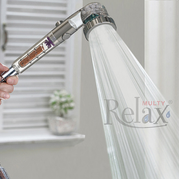Relax Shower Multy Üç Fonksiyonlu, Açma-kapama Ayarlı Nano Filtreli Mineralli Tasarruflu Duş Başlığı - 5