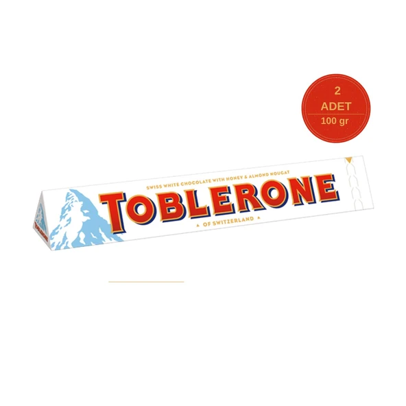 Toblerone Beyaz Çikolata 100 gr - 2 Adet