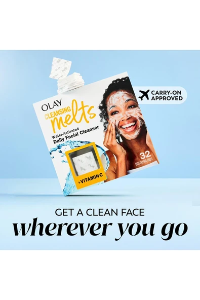 Olay Cleansing Melts + Vitamin C Cilt Temizleyici Çözünen Ped 32 Adet - 8