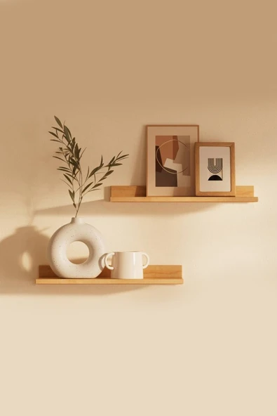 2'li Duvar Rafı - Modern Ahşap Dekorasyon