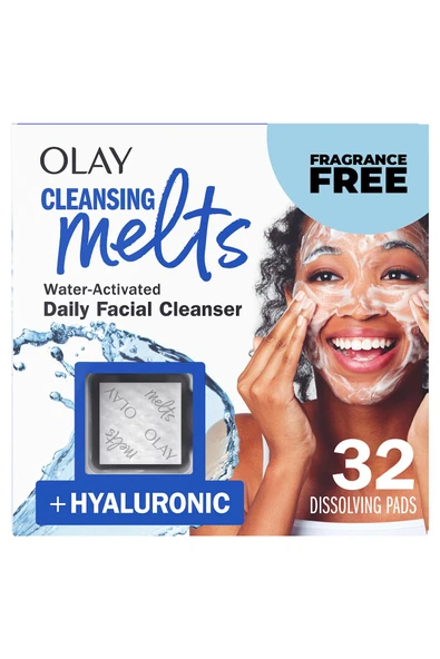 Olay Cleansing Melts + Hyaluronik Cilt Temizleyici Çözünen Ped 32 Adet