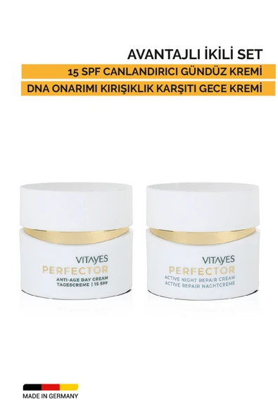 VITAYES Avantajlı Ikili Set 15 Spf'li Canlandırıcı Gündüz Kremi & Dna Onarımı Kırışıklık Karşıtı Gece Kremi.