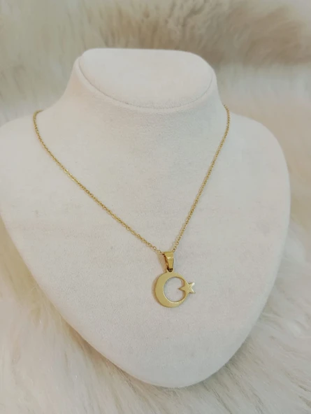GOLD AY YILDIZ KOLYE