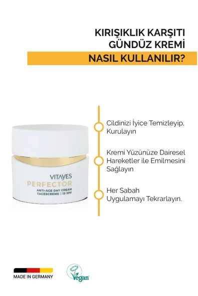 VITAYES Gündüz Kremi SPF15 Gece Kremi Akne Karşıtı Doğal Çay Ağacı Özlü Serum Avantajlı Set - 3
