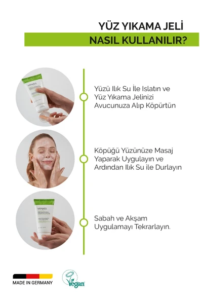 VITAYES Yüz Yıkama Jeli Akneye Yatkın Ciltler Için Yeşil Çay Özlü Derinlemesine Temizlik Avantajlı Üçlü Set - 3