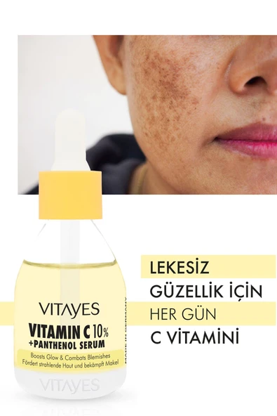 VITAYES Cilt Serumu C Vitamini %10 Panthenol Leke Karşıtı Ve Sivilce Sinek Isırması Sos Onarıcı Serum Seti - 2