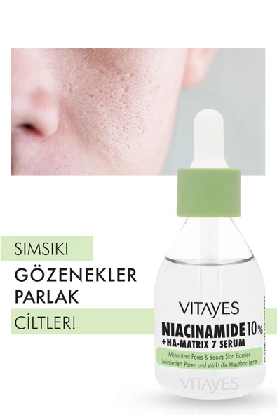 VITAYES Niacinamide Hyalüronik Asit Cilt Gözenek Sıkılaştırıcı Serum Ve Akne Karşıtı Cadı Fındığı Yüz Toniği - 3