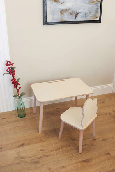 Ahşap Çocuk Masa Sandalye Takımı, Çocuk Oyun Masası, Aktivite Masası, Çalışma Masası - 3