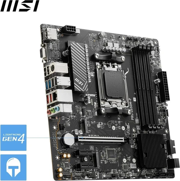 MSI Pro B650M-P AMD AM5 DDR5 Micro ATX Anakart - Outlet - 4