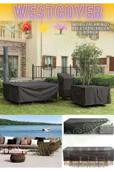 westcover Bahçe Mobilya Koruma Örtüsü Brandası Premium Kalite 300x160cm Siyah - 3