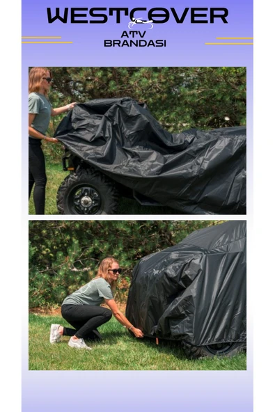 westcover Kuba W180 ATV SU GEÇİRMEZ BRANDASI -SİYAH - Resim 2