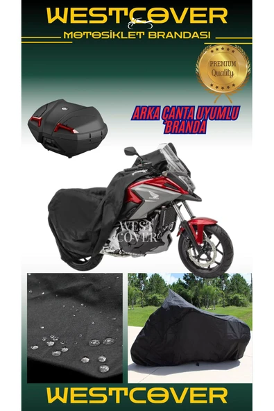 westcover Honda CBX 250 Twister  MOTORSİKLET BRANDASI KORUMA ÖRTÜSÜ ARKA ÇANTA UYUMLU SİYAH