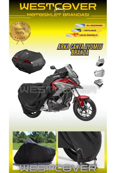 westcover Yuki Legend 50  MOTORSİKLET BRANDASI SİYAH ARKA ÇANTA VE KİLİT UYUMLU - Resim 2