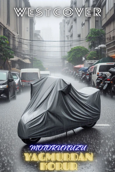 westcover Arora AR 100-7 Special Alfa  MOTORSİKLET BRANDASI KORUMA ÖRTÜSÜ ARKA ÇANTA UYUMLU GRİ RENK - Resim 4