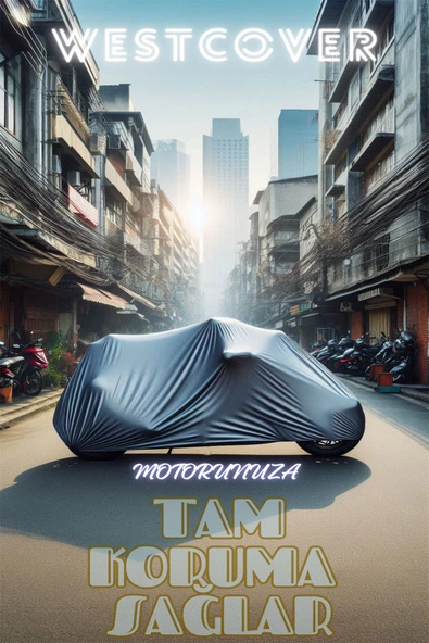 westcover Lifan KPR 200  MOTOSİKLET KORUMA ÖRTÜSÜ BRANDASI SU GEÇİRMEZ GRİ RENK - Resim 2