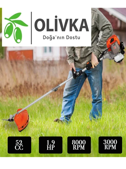 Olivka 1.9 Hp Profesyonel Benzinli Ot Çalı Çim Biçme Makinesi Yan Tırpan - 2