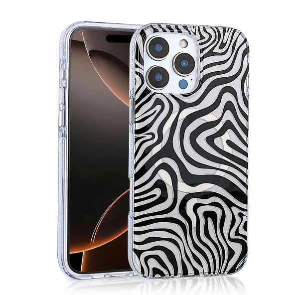 Apple iPhone 16 Pro Max Kılıf Leopar Desenli Magsafe Şarj Uyumlu Jago Kapak - 7
