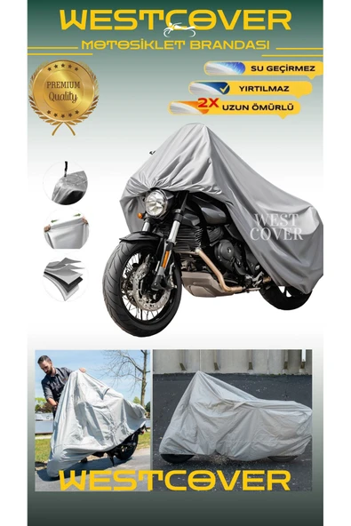 westcover Vespa Primavera 125  MOTOSİKLET KORUMA ÖRTÜSÜ BRANDASI SU GEÇİRMEZ GRİ RENK