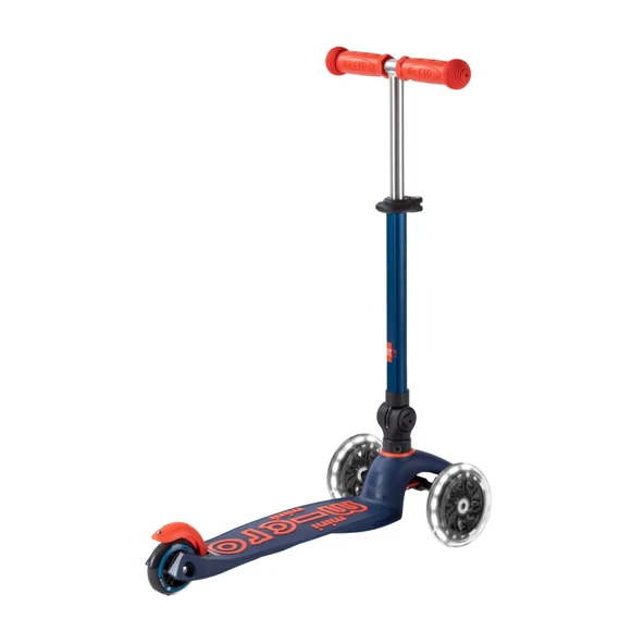 Micro Mini Deluxe Foldable 3 Tekerlekli Scooter LED Navy Blue  Lacivert 2-5 Yaş - 7