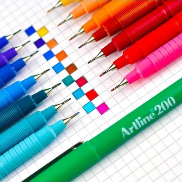 Artline 200N 0.4 mm İnce Uçlu Fineliner Yazı ve Çizim Kalemi  20 Renk - 3